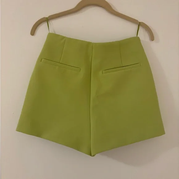 Zara Lime Green Asymmetrical Skort - Picture 2 of 3